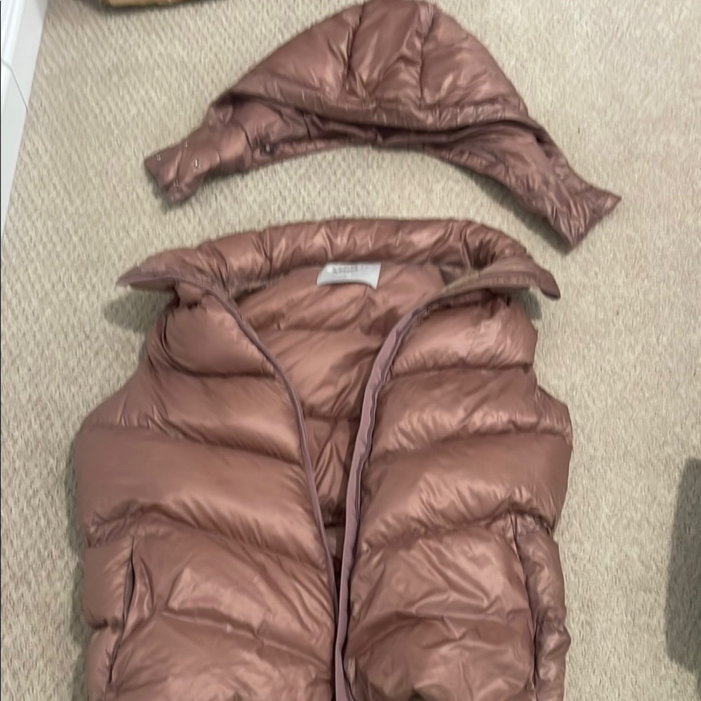 Athleta Brown Puffer Jacket with Detachable Hood